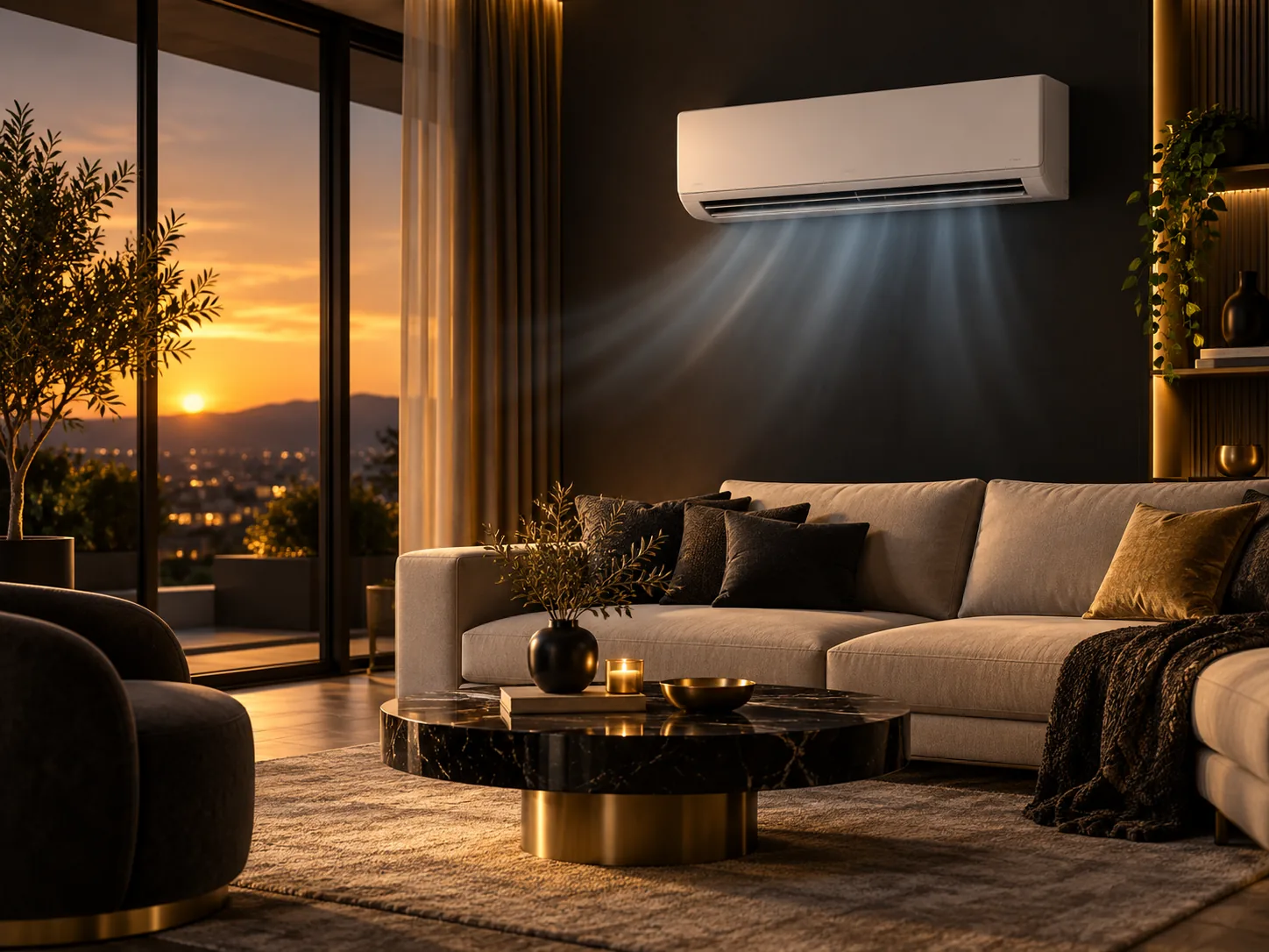 Climatizzatore installato in soggiorno per una soluzione clima domestica