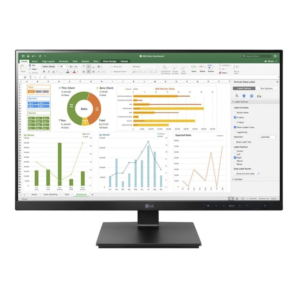 LG 24BN650Y-B Monitor 23,8" Full HD IPS 75Hz USB 3.0 Pivot Speaker