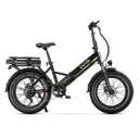 OVIVO C1 MAX DUAL BATTERY BLACK - Fat Bike elettrica pieghevole con doppia batteria, motore Bafang 250W e autonomia fino a 140 km.