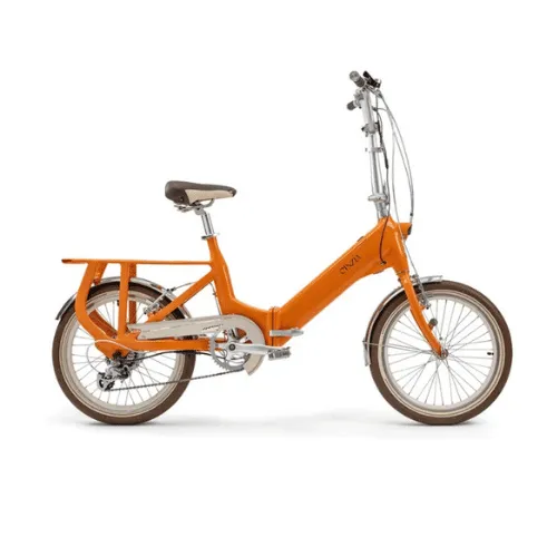 Coppi Cinzia 20" Arancione – E-Bike Pieghevole Vintage Bicicletta elettrica con motore Shenghy 250W, batteria Phylion 417Wh, cambio Shimano a 7 velocità e autonomia dichiarata fino a 70 km. EPCZL20207_Arancio